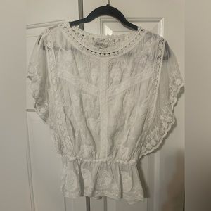 Cato White Lace Peplum